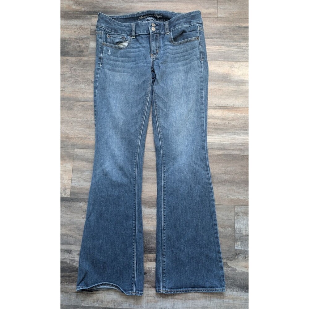 American Eagle Artist Stretch Jeans 6 Long Medium Wash Mid Rise Women's Flare AE